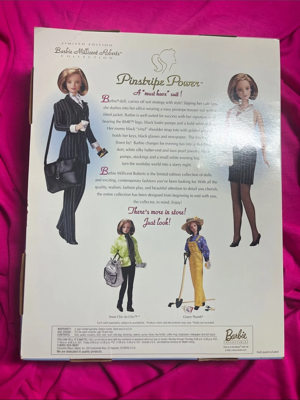 NRFB 1997 Barbie Millicent Roberts Pinstripe Power Suit Doll